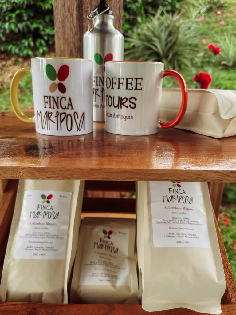 products you can purchase at Finca Mariposa Colombia coffee farm tour